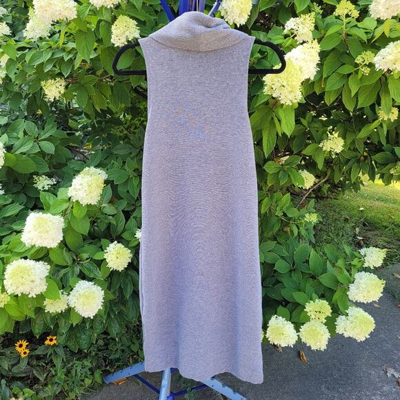 Banana Republic Gray Cowl Neck Sleeveless Knit Dress size Medium - Picture 2 of 15